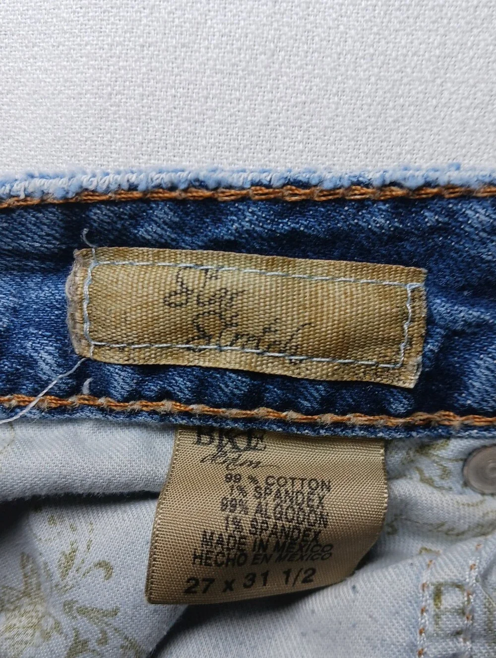 BKE Buckle Womens Star Stretch Flare Jeans 27X29 Medium Blue Wash Ripped Denim